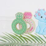 Cartoon Diamond Silicone Baby Teether , Non Toxic Silicone Teething Rings