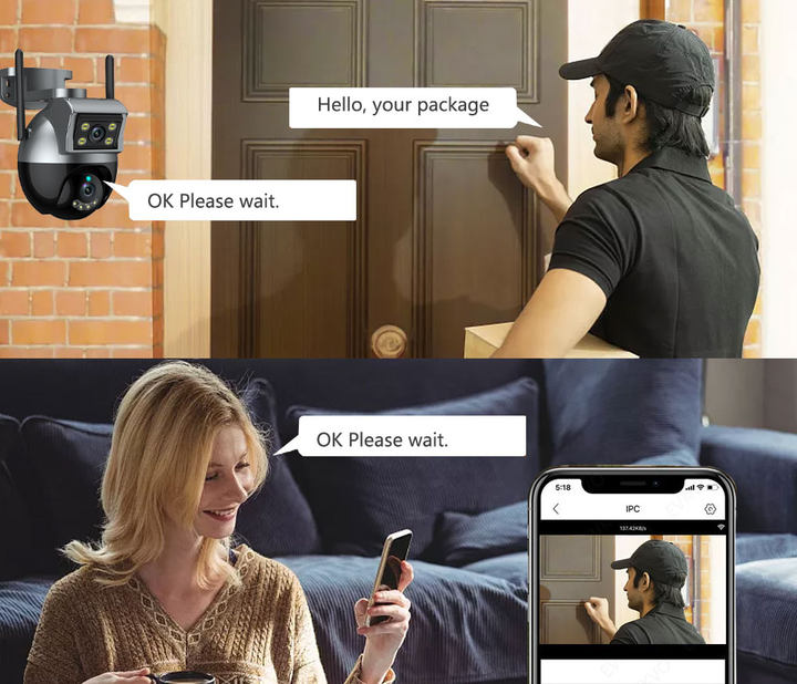 IP66 Weatherproof Wireless Surveillance Camera with Motion Detection and Tuya Network