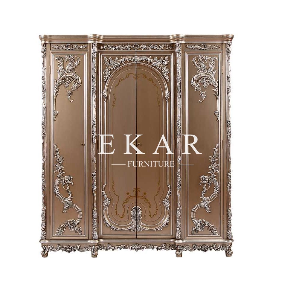 Antique Luxury 3 And 4 Door Wooden Fancy Bedroom Wardrobe For Sale LS-A312C