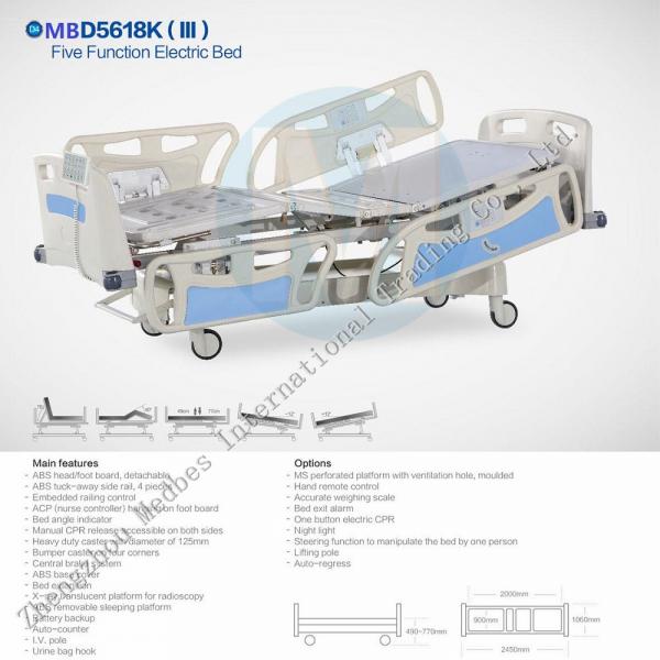 Quality Five Function ICU Electric Homecare Flat Bed for sale