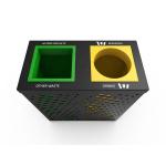 Sustainable L800mm 30L Public Steel Outdoor Trash Can