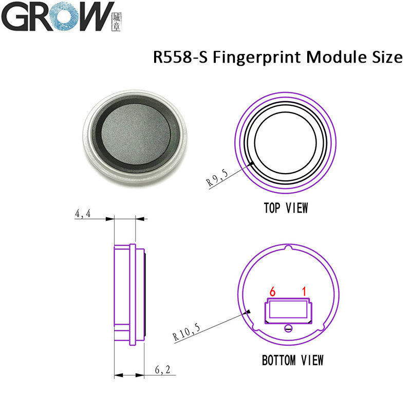 Ks220-S+R558-S DC12V Fingerprint Control Board 2 Relays Admin/User Funtion Self-Locking/Jog/Ignition Mode