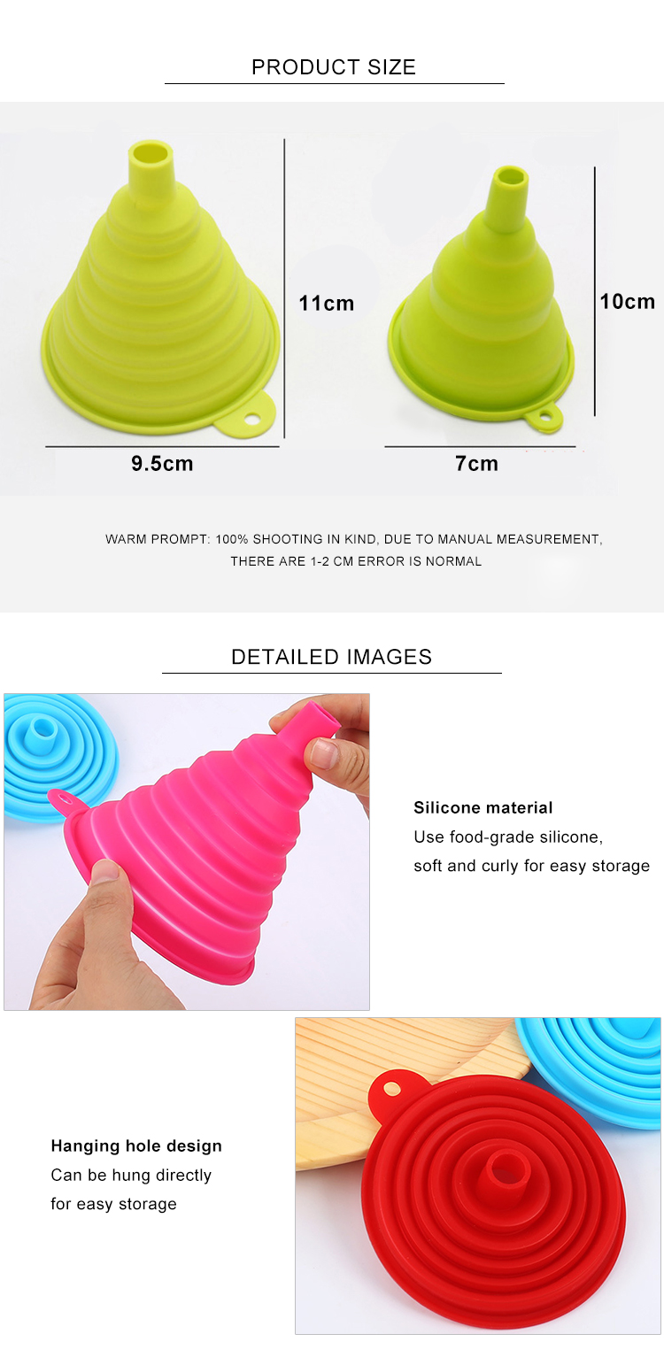 42g 28g Mini Flexible Silicone Collapsible Funnel