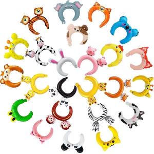 China 24pcs Kid Cartoon Inflatable Animal Headbands Foil Balloons OEM wholesale