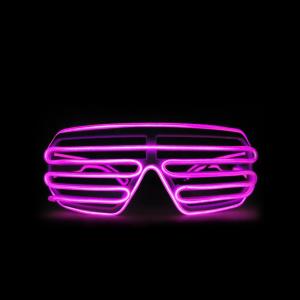 China Multi-Color EL Wire Shutter Glasses Light Up Glow Sunglasses For Concerts, Party, Night Clubs wholesale