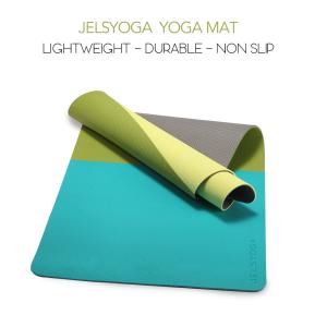 China SGS Certified TPE Sport Yoga Mat With Carrying Strap Three Color Color Matching Pad wholesale
