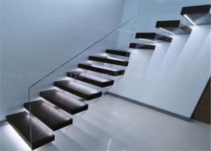 China Contemporary Metal Floating Stairs , Wooden Staircase Designs For Homes wholesale