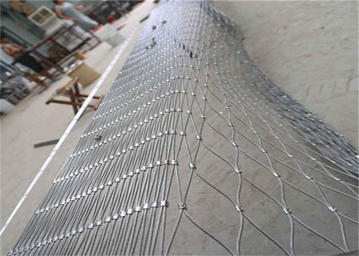 Handwoven Diamond Stainless Steel Ferrule Rope Mesh Soft Zoological Enclosures