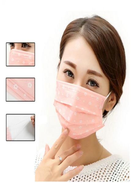 Anti Dust Mouth Medical Mask Ultrasonic Weld , Printed Disposable Face Masks
