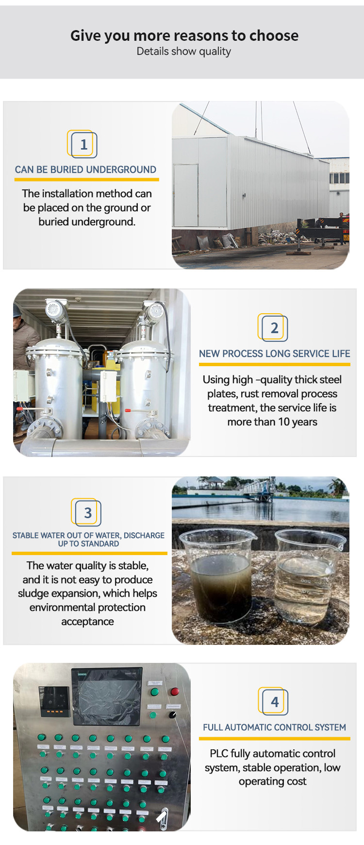100m³ Per Day Packaged Sewage Treatment Plant Biological Treatment System