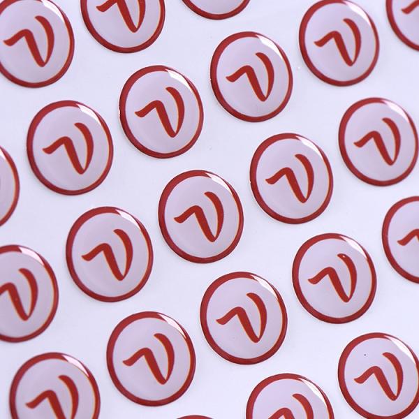 Die Cut 3D Logo Epoxy Dome Stickers , Epoxy Domed Labels