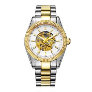 China Popular Automatic Mens Wrist Watches Gold Plated CE ROHS Approved wholesale
