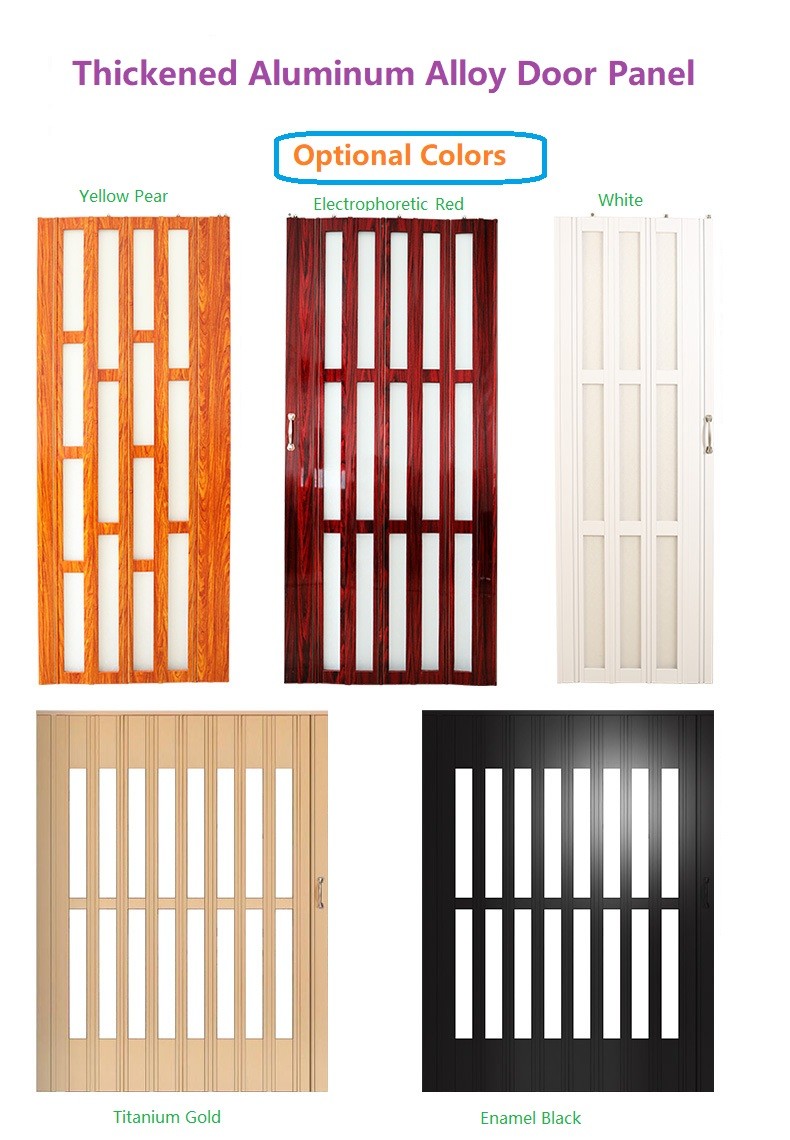 Modern Top Track PVC Sliding Door Shower Glass PVC Accordion Door Heat Insulation