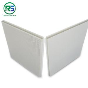 China Perforated Lay In Metal Ceiling Tiles White Aluminum Suspended 600mmx600mm wholesale