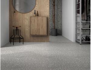 China 1152SQM 9.7mm Thick Full Body Porcelain Tiles Lappto Terrazzo Semi Polished Glazed wholesale