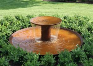 China Rusty Corten Steel Water Feature Metal Bowl Water Feature For Interior Decoration wholesale