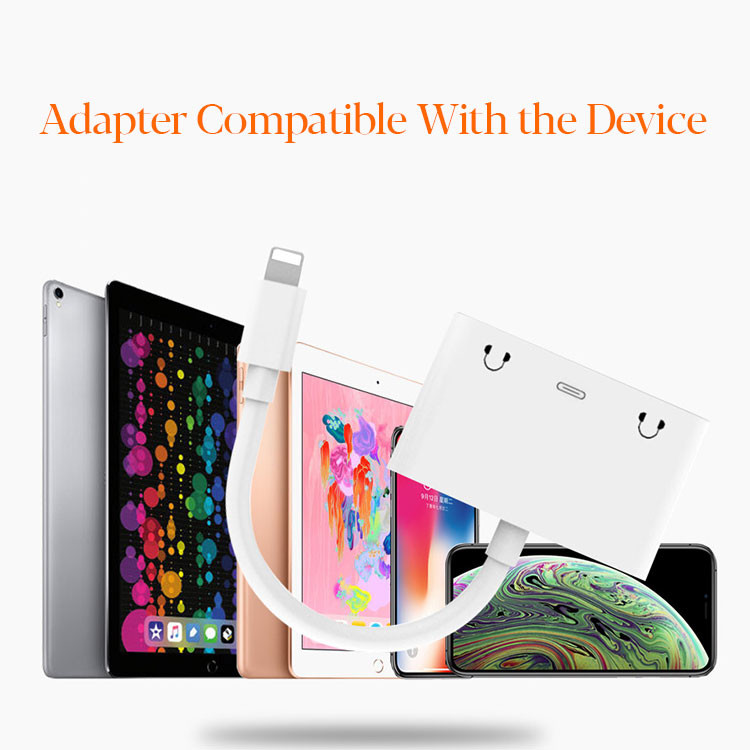 High Fidelity USB OTG Cable Adapter DC3.5 Jack Apple Dual Headphone Adapter