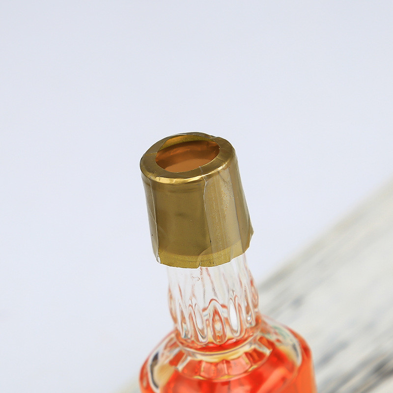 Carton Packing Square 50ml Empty Glass Wine Bottles Embossed With Screw Cap