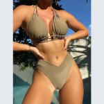 Green Summer Beach Bikini Perfect for Beach Occasions sexy comfortable nylon