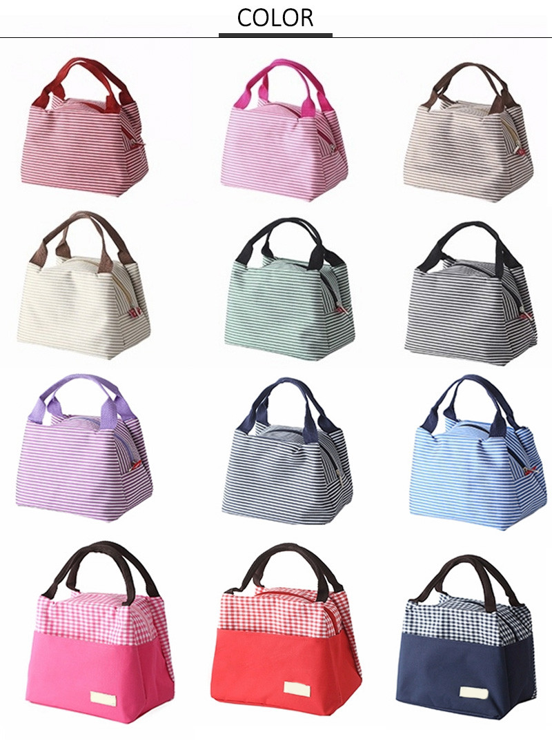Dust Proof Striped Soft Insulated Cooler Bags