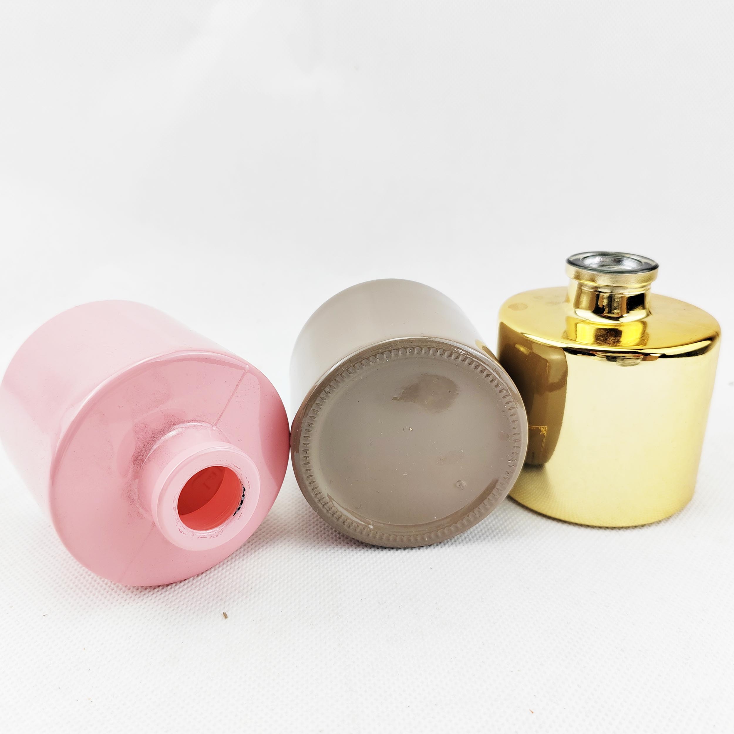 Luxury Electroplated Gold Silver Red Glass Perfume Reed Diffuser Bottle with Cap Box