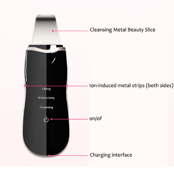 Portable Ultrasonic Skin Scrubber Machine Deep Cleansing Exfoliators For Home Use