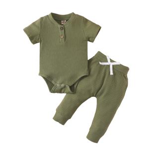 China Baby Clothes set organic cotton infant toddler rompers / pants 2pcs baby clothing sets wholesale