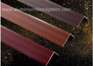 China Wood Grain Color Aluminium Angle Trim Profile For Laminate Flooring Edge wholesale
