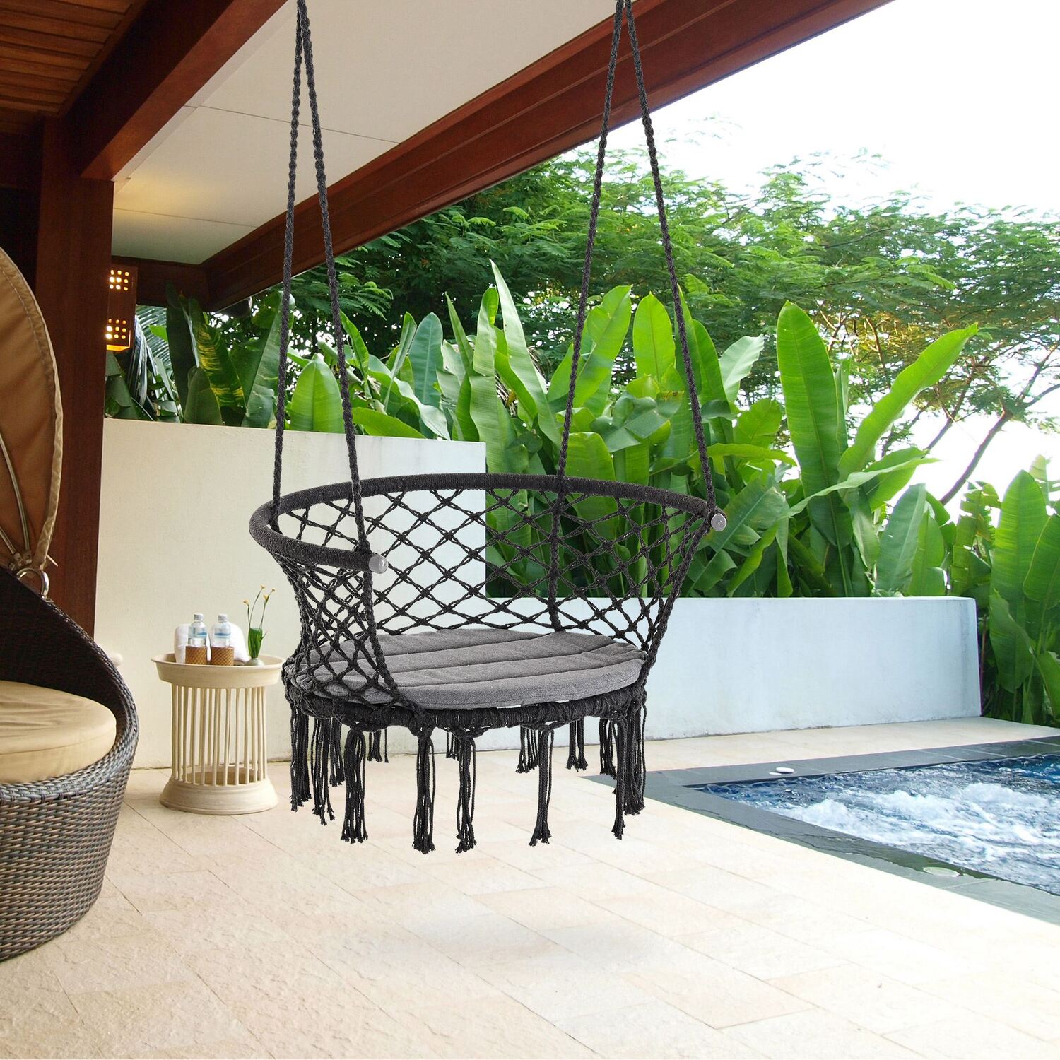Outdoor Furniture Macrame Cotton Rope Hammock Chair Swings for Indoor and Outdoor