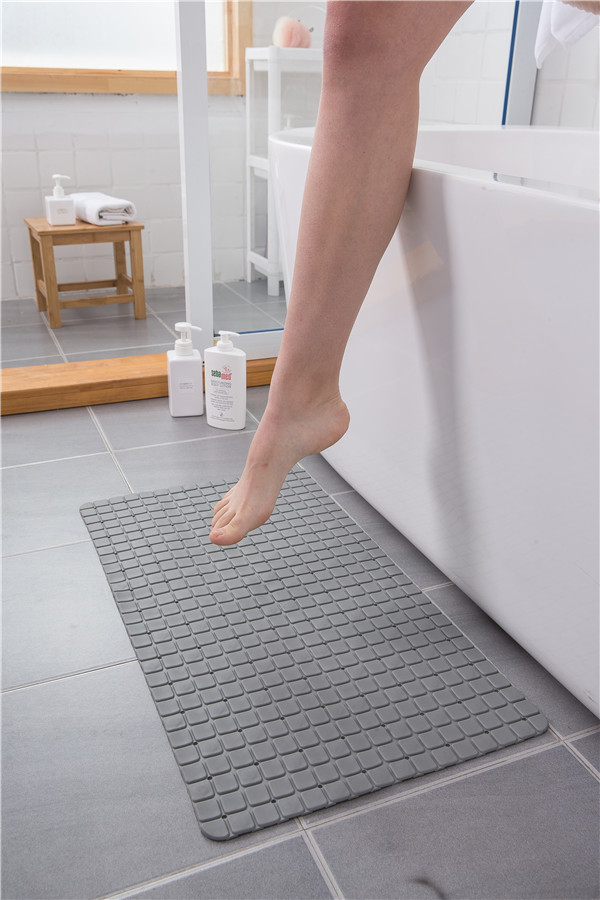 Printed Plastic Non Slip Suction Backing Bath Mat PVC Shower Mat