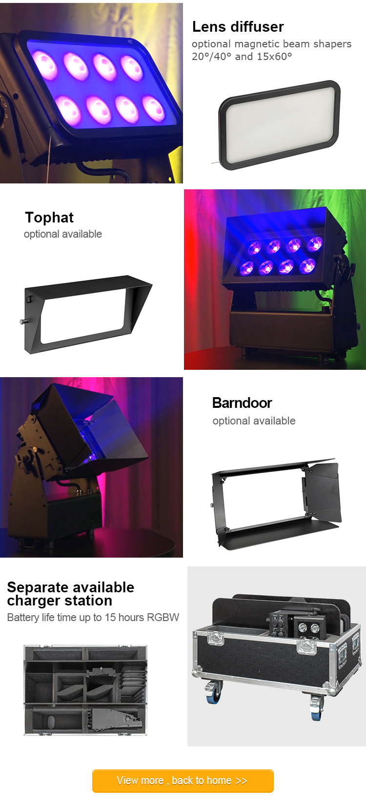 Event 566lm 100V Battery Powered LED Stage Lights Rechargeable Uplighter