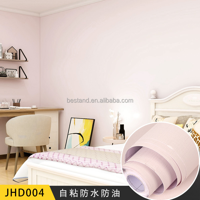 Removable Home Wallpaper in Gray Color Peel Off Sticker Wall Paper with Soundproof Function Roll Size 122cm*50m