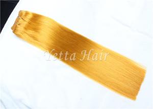 China Yellow Virgin Human Hair Extensions , Elegant Virgin Russian Hair Wefts wholesale