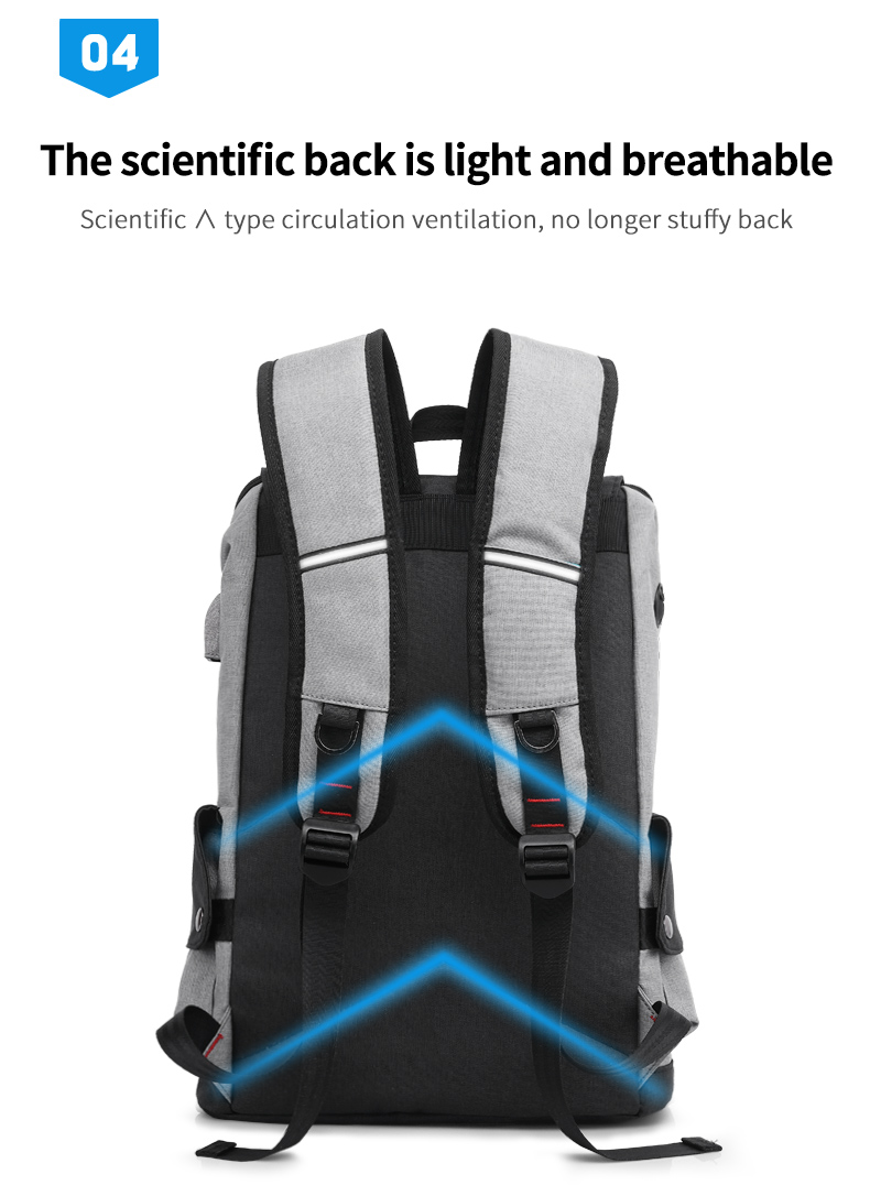 Factory wholesale high quality fashion waterproof USB trend mens school bags Laptop Backpack