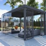 Louver Roof Outdoor Motorized Aluminium Pergola Anodic Oxidation