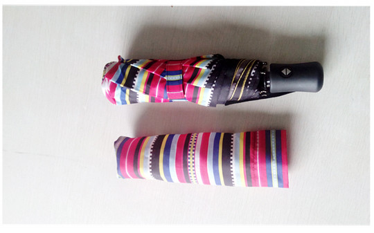 Mini Rainbow Promotional Automatic Travel Umbrella Custom Stripe Printting