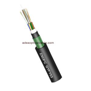 China No Gel Filled 12 Strand Armored Fiber Optic Cable GYFY53 Crush Resistance wholesale