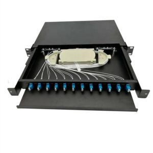 China Sliding Fiber Optic Patch Panel 12 Port Rack Mounted 1U 19 Inch wholesale
