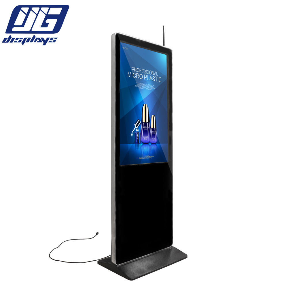 Free Standing Slim LCD Advertising Display Digital Signage Player Rectangle Shape