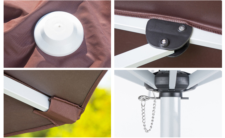 Outdoor Furniture Aluminum Alloy Tube Round Drawstring Parasol Umbrella for Patio and Pool