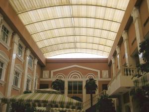 China Architectural Tension Shade System Skylight Motor Heat Resistance Fiberglass Fabric wholesale