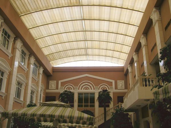 Architectural Tension Shade System Skylight Motor Heat Resistance Fiberglass