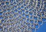 Food Grade Stainless Steel Chainmail Scrubber For Cast Iron Cookware , Round