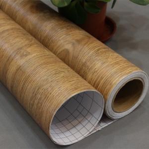 China 60cm*10m Wood Textured Thin Self Adhesive Plastic Film For Refurbished Furniture wholesale