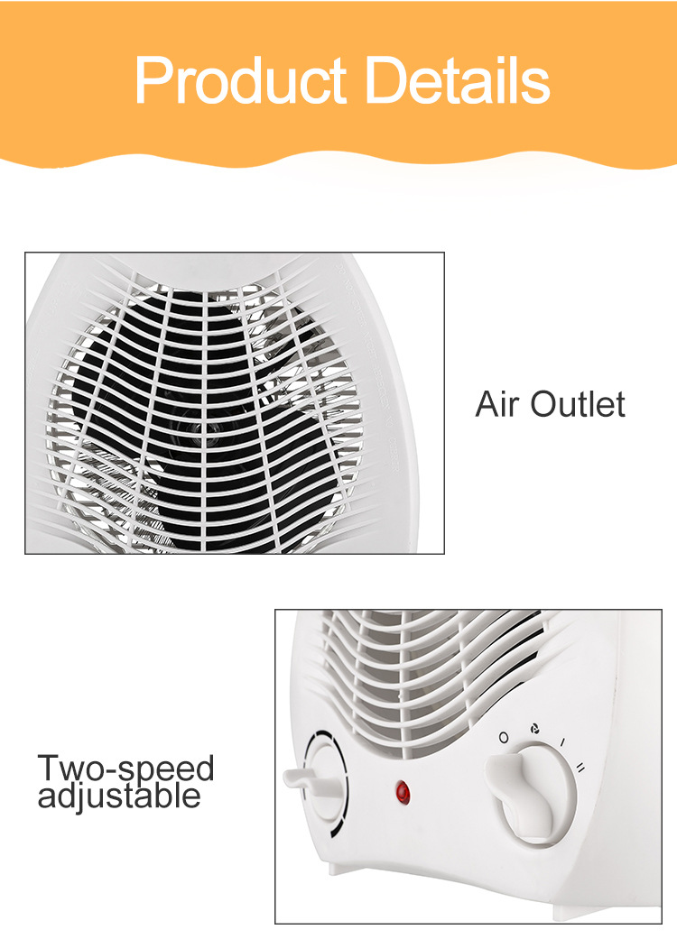 Electric 2000W Winter Mechanical Stand Heater Fan Mini Temperature Control Air Heating Fan Portable