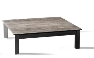 China Rectangle Artistic Coffee Tables , Tempered Glass Coffee Table Black Leg wholesale
