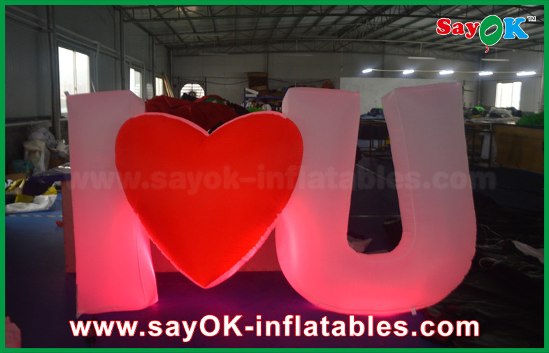 3x1.2m Inflatable Lighting Decorations Love Letters For Wedding With Nylon Cloth