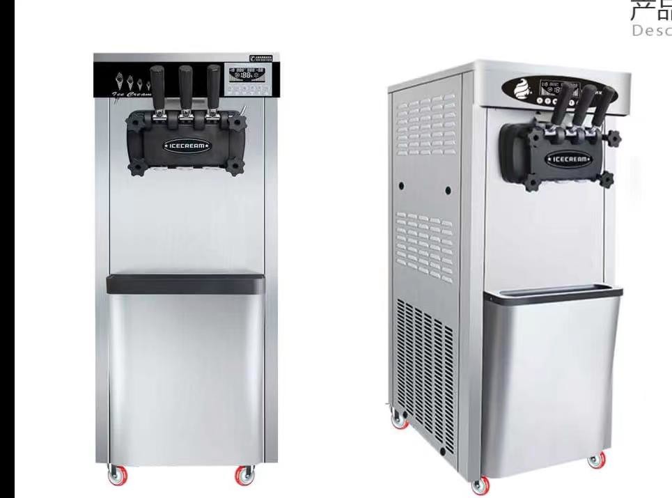 Ice Cream Making Machines Floor Standing 3 Flavors Soft Ice Cream Machine