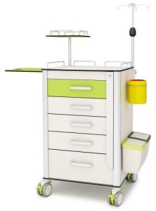China Retractable CPR Board HPL Body 920MM Hospital Emergency Cart wholesale