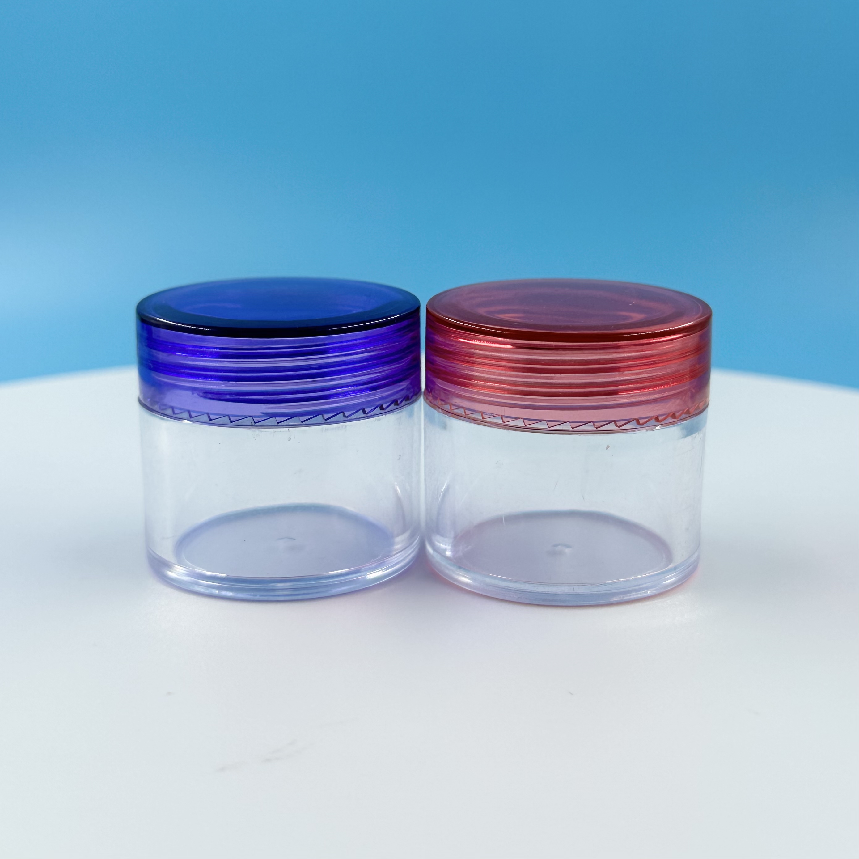 Highly OEM Clear Plastic Jars With Colorful Lids 30g Cosmetic Jars for Face Care